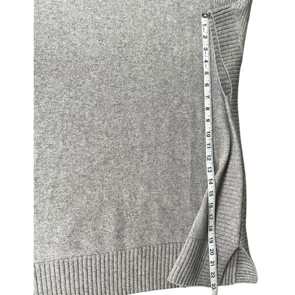 Isaac Mizrahi Live Cashmere Tunic XS/S Oversized Mock Neck Short Sleeve Gray - Picture 8 of 10